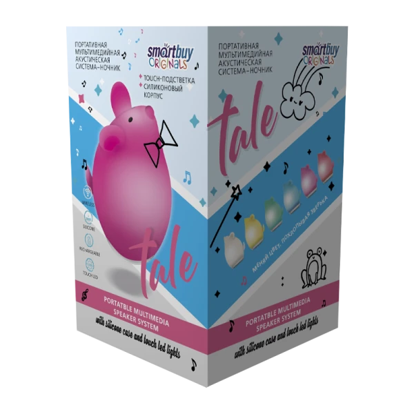 Колонки 1.0 Smartbuy TALE: МЫШОНОК 3W Bluetooth 4.0 белый (1/40)