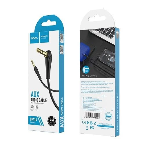 Кабель AUX HOCO UPA14 Jack 3.5mm (m)-Jack 3.5mm (m) 2.0м ПВХ черный (1/63/252)