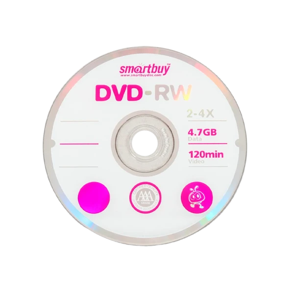 Диск DVD+RW Smartbuy 4.7GB 4x Shrink 100 (100/600)