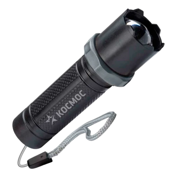 *Фонарь универсальный Космос 117Lit 1W LED от аккумулятора IP53 3 режима+ZOOM черный (1/144/288) 