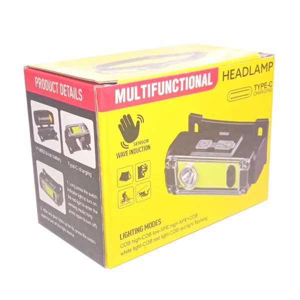 Фонарь налобный Без бренда T125 от аккумулятора 4 режима черный