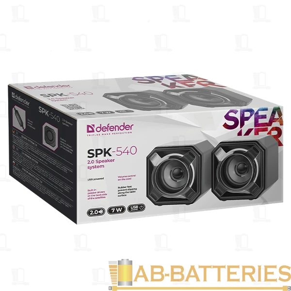 Колонки 2.0 Defender SPK-540 7W USB черный (1/24)