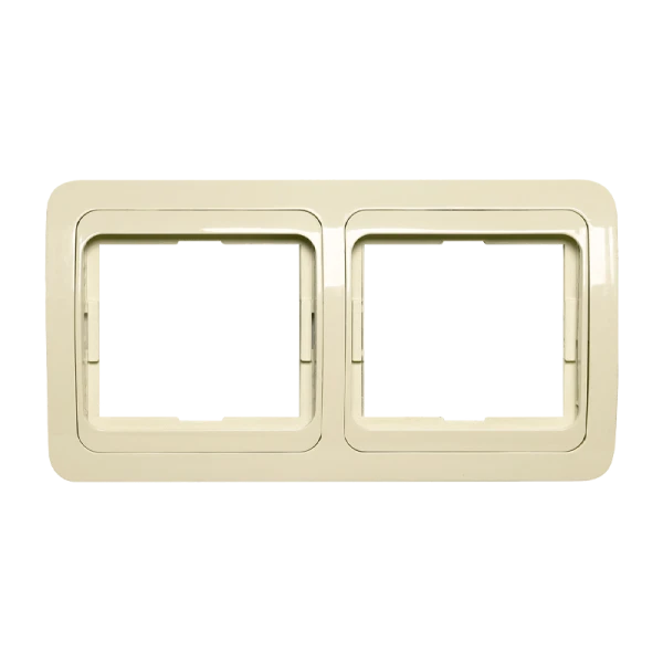 Рамка Smartbuy 2-местная горизонтальная бежевая "Марс"