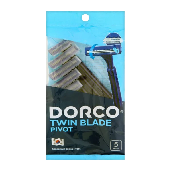 Бритва DORCO TD702 2 лезвия пластиковая ручка плавающая головка 5шт. (1/20)