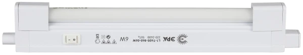 Светильник люминесцентный ЭРА L1 6W 220V 1LED T4 G5 накладной +лампа белый (1/45)