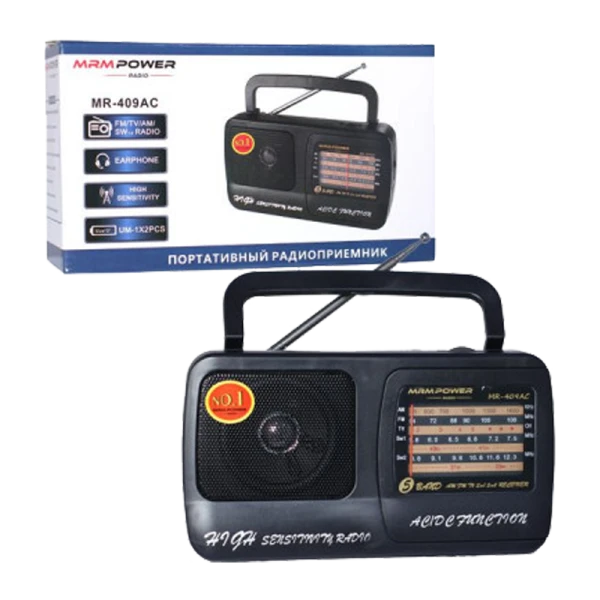 Радиоприемник MRM-Power MR-409AC пластик Jack3.5 черный (1/40)