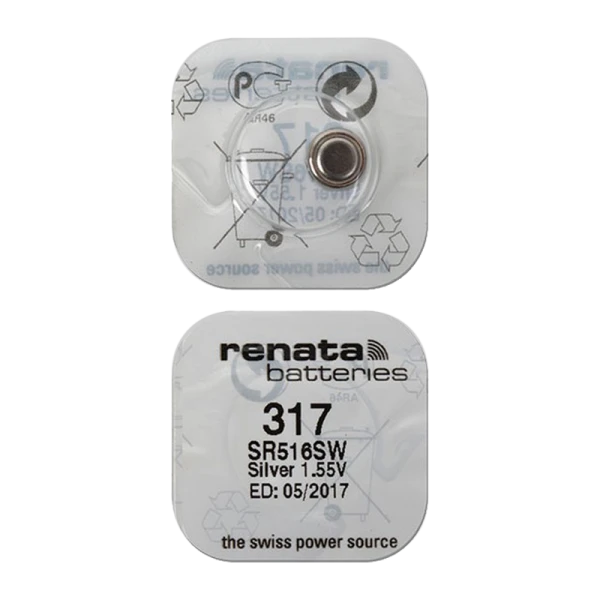 Батарейка Renata 317 (SR516SW) Silver Oxide 1.55V (1/10/100)