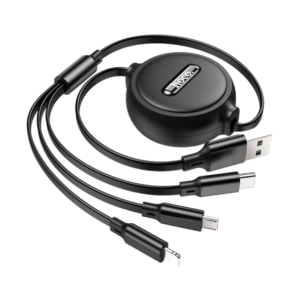 Кабель HOCO X75 USB (m)-Lightning/Type-C/microUSB (m) 1.0м 2.0A ПВХ черный (1/24/240)