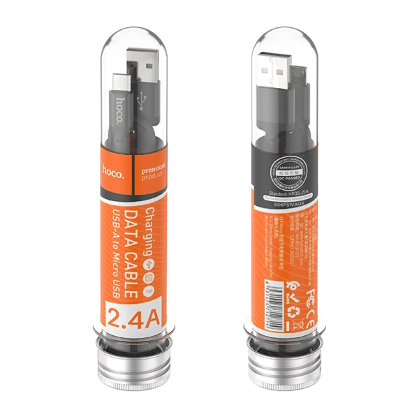 Кабель HOCO X14 USB (m)-microUSB (m) 1.0м 2.0A нейлон черный (1/33/330)