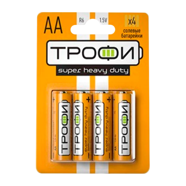 Батарейка Трофи Super R6 AA BL4 Heavy Duty 1.5V (4/40/720/25920)