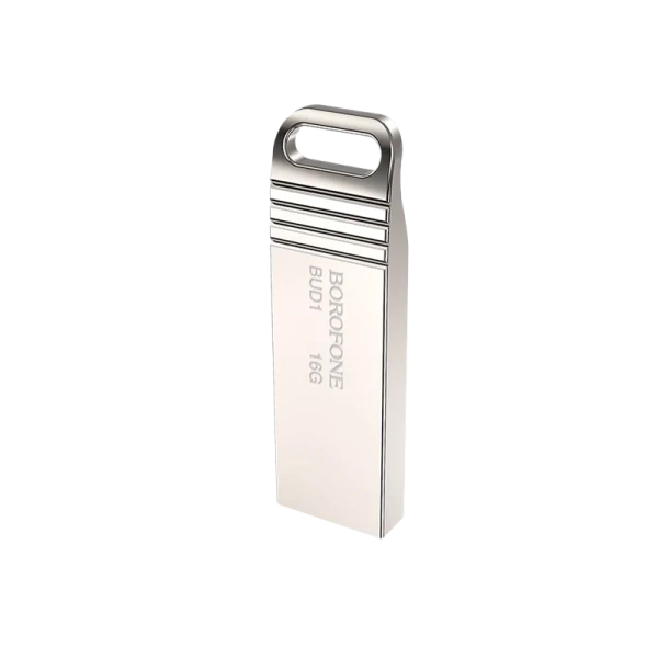 Флеш-накопитель Borofone Nimble BUD1 16GB USB2.0 металл серебряный (1/40/320)