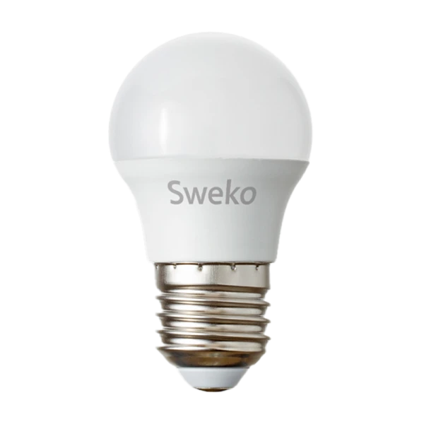 Лампа светодиодная Sweko G45 E27 7W 6500К 230V шар (1/5/100)