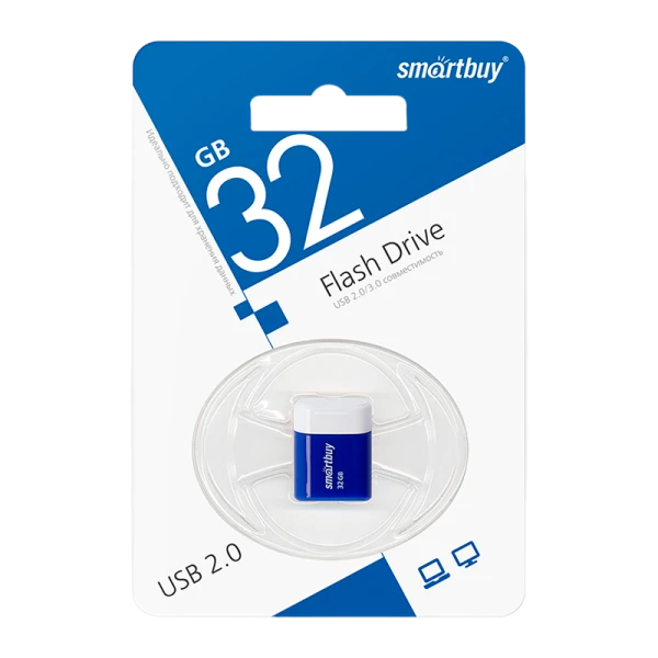 Флеш-накопитель Smartbuy Lara 32GB USB2.0 пластик синий