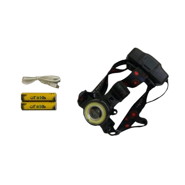 Фонарь налобный Без бренда HT-560 (Т105-Т6) COB от прикуривателя и от сети черный