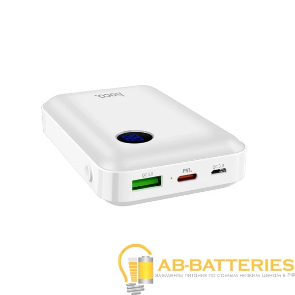 Внешний аккумулятор HOCO J44 10000mAh 2.0A 1USB/Type-C QC3.0 белый (1/34)