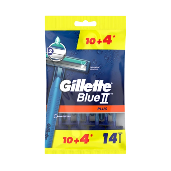 Бритва Gillette Blue II Plus 2 лезвия (ENG) 10+4шт. (1/12)