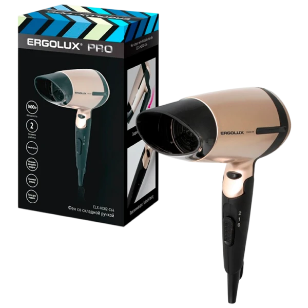 Фен Ergolux ELX-HD02-C64 1600W золотой черный