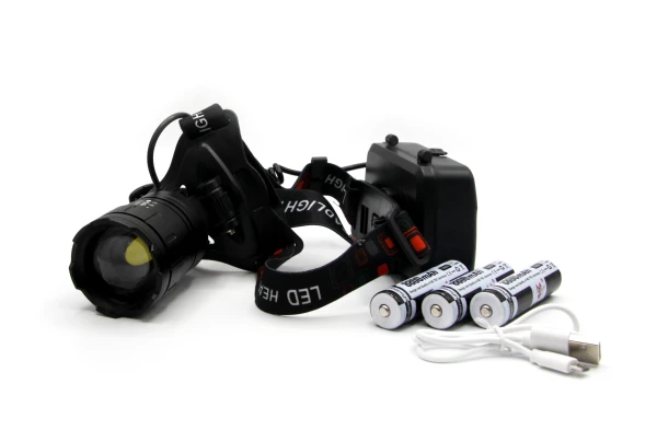 Фонарь налобный Без бренда FA-F38-1-P90 от аккумулятора черный