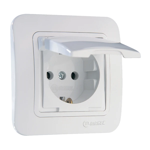 Розетка Makel Lillium 1гн. 16A со шторкой белый 70029 (1/12)