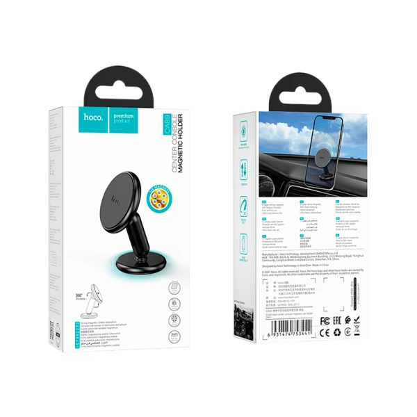 Держатель автомобильный HOCO CA89 на торпеду магнит черный (1/108)