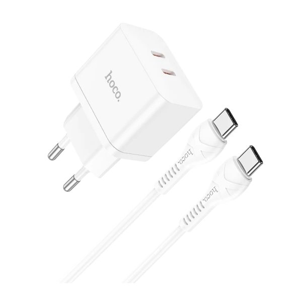 Сетевое З/У HOCO N29 2Type-C 35W с кабелем Type-C-Type-C черный (1/13/130)