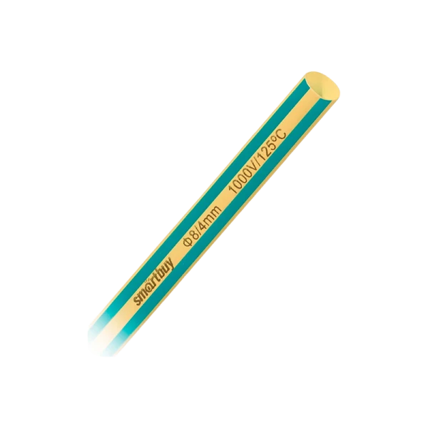 Термоусаживаемая трубка 8/4, желто-зеленая, 1 метр (SBE-HST-8-yg)