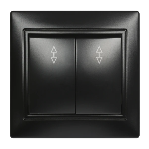 Выключатель Smartbuy проходной 2-клавишный 10А черный "Венера"