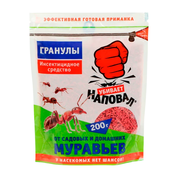 Гранулы Наповал от садовых и домашних муравьев 200г 25 шт/кор