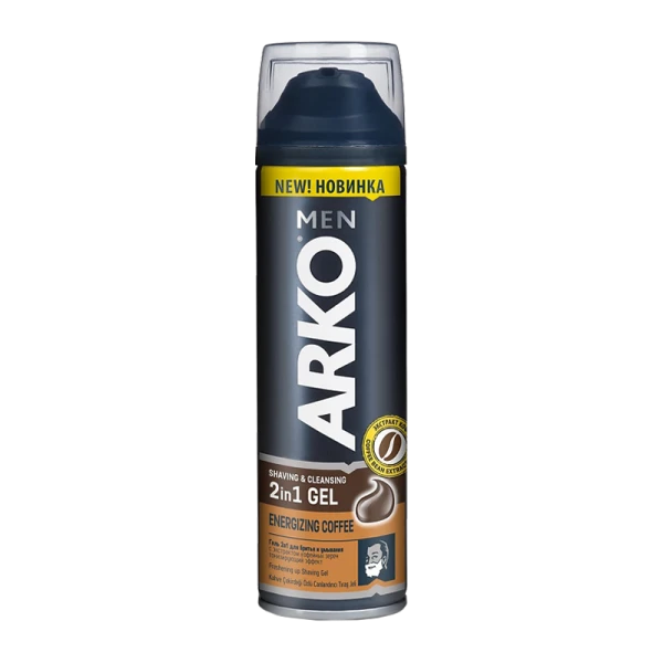 Гель для бритья и умывания Arko ENERGIZING COFFEE 200мл (1/24)
