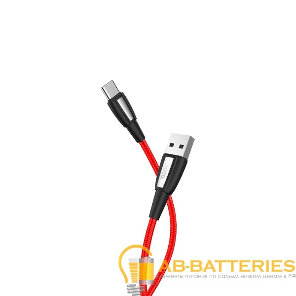 Кабель HOCO X39 USB (m)-Type-C (m) 1.0м 2.4A ткань красный (1/33/330)