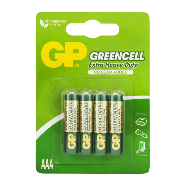 Батарейка GP GreenCell R03 AAA BL4 Heavy Duty 1.5V (4/40/480) R