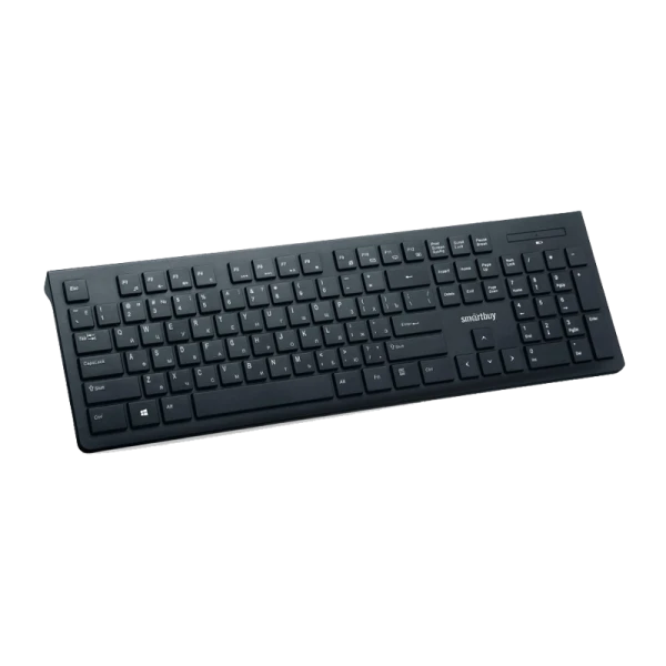 Клавиатура беспроводная Smartbuy 206 SLIM классическая USB мультимед. черный (1/20)