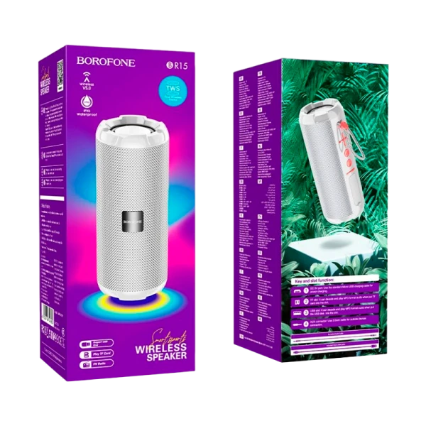Портативная колонка Borofone BR15 bluetooth 5.0 microSD серый (1/50)