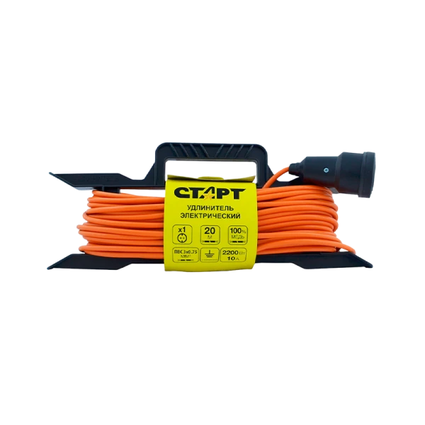 Удлинитель Старт SG 1р.С/З 10A 20.0м 3x0.75мм² IP44 на пластиковой рамке (1/10)