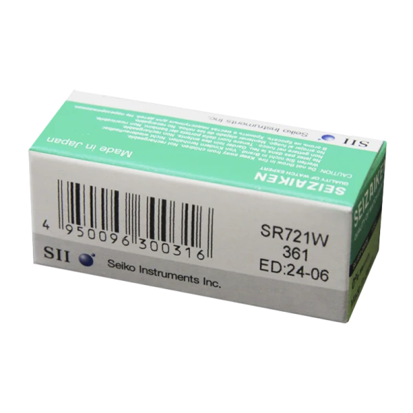 Батарейка SEIZAIKEN 361 (SR721W) Silver Oxide 1.55V (1/10/100/1000)