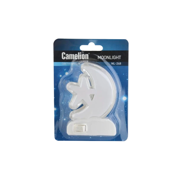 Ночник Camelion NL-248 220V в розетку белый (1/24/96)
