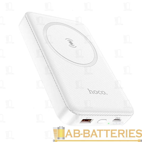 Внешний аккумулятор HOCO J79 10000mAh 3.0A 15W 1USB/Type-C беспр. зар. Qi белый (1/36)
