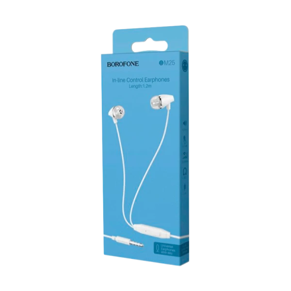 Наушники внутриканальные Borofone BM25 с микр. белый (1/72/288)