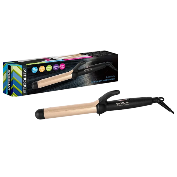 Щипцы для завивки волос Ergolux ELX-CI02-C64 23W керамика золотой черный