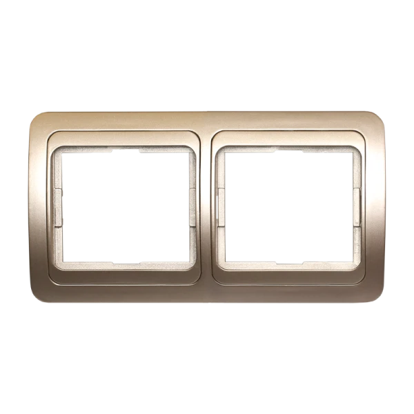 Рамка Smartbuy 2-местная горизонтальная шампань "Марс"