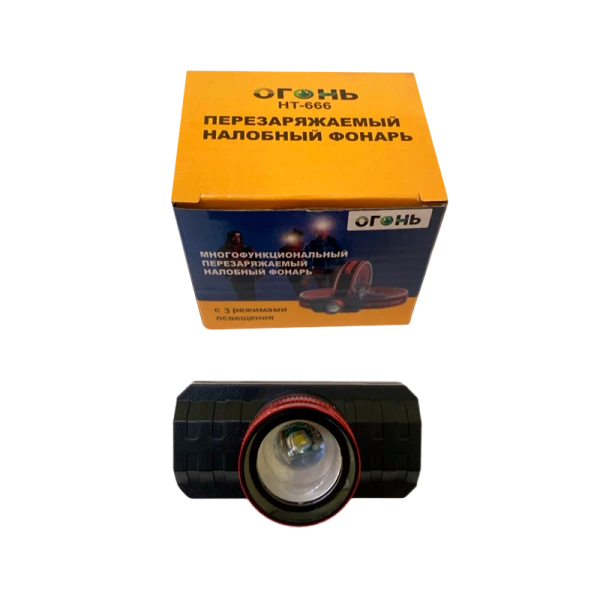 Фонарь налобный Без бренда HT-666 COB от аккумулятора USB ZOOM