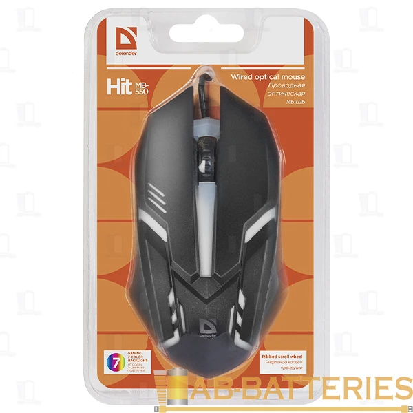 Мышь проводная Defender MB-550 HIT классическая USB черный (1/40)