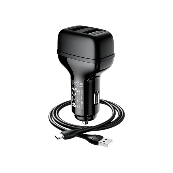 Автомобильное З/У HOCO Z36 2USB 2.1A черный (1/14/140)