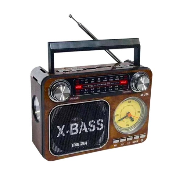 Радиоприемник Meier M-36BT пластик microSD USB/Jack3.5 коричневый (1/40)