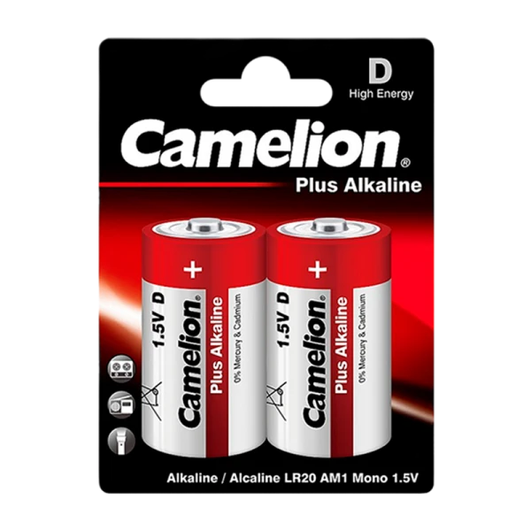 Батарейка Camelion Plus LR20 D BL2 Alkaline 1.5V (2/12/96)