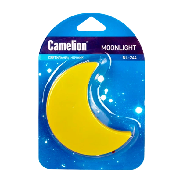 Ночник Camelion NL-244 "Месяц" 220V в розетку ассорти (1/24/96)