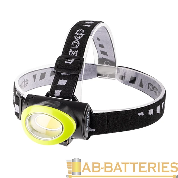 Фонарь налобный Фаzа H5-L3W 3W COB от батареек IP44 3 режима зеленый (1/12/48)