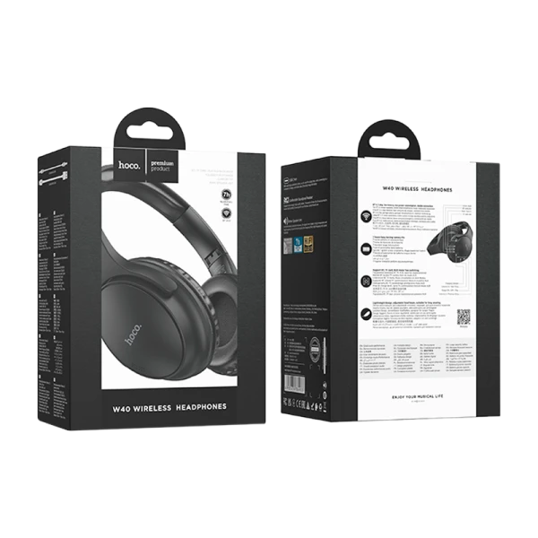 Наушники полноразмерные HOCO W40 Mighty bluetooth 5.3 черный (1/60)