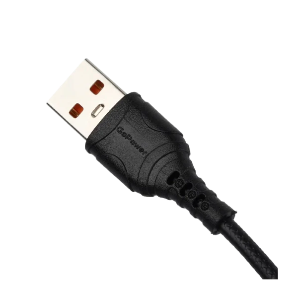 Кабель GoPower GP06M USB (m)-microUSB (m) 1.0м 2.4A ПВХ черный (1/200/800)