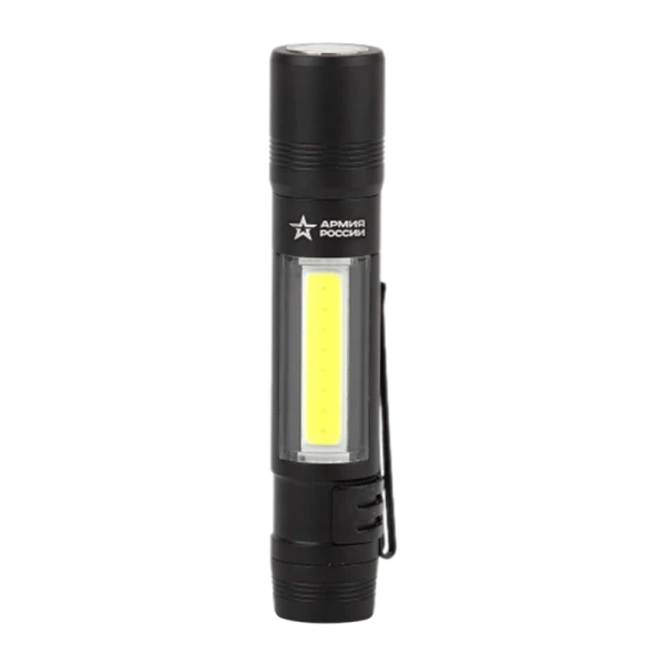Фонарь универсальный ЭРА MB-702 Сапер АРМИЯ РОССИИ 1.5W COB от батареек отвертки черный (1/12/48)